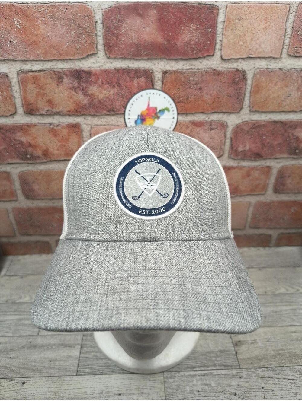 Callaway Golf 2000 Top Golf Snap Back Adjustable Trucker Hat Mesh Gray White